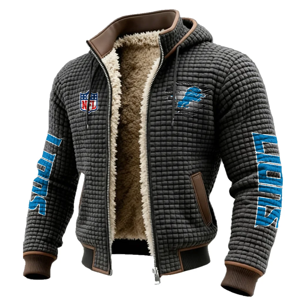 Match Day Prowlers Fleece-Lined Hooded Jacket, Elite Athlete Winter Jacket HVN1446DL - Grey - Image 2