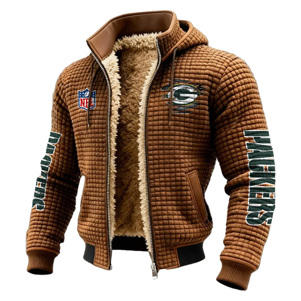 Game Day Squad Fleece-Lined Hooded Jacket, Weather-Shield Fleece Hoody HVN1446GP - brown - Image 2