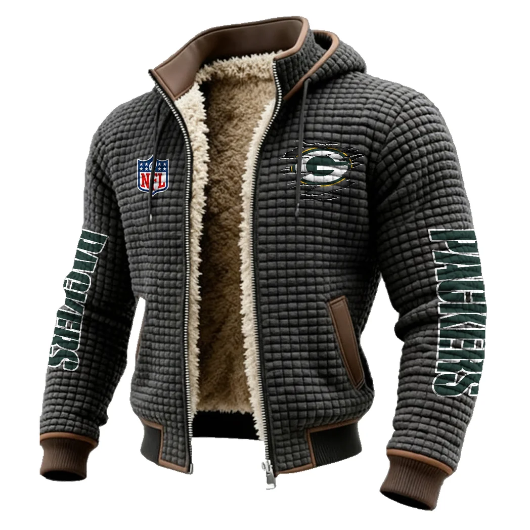 Game Day Squad Fleece-Lined Hooded Jacket, Weather-Shield Fleece Hoody HVN1446GP - Grey - Image 2