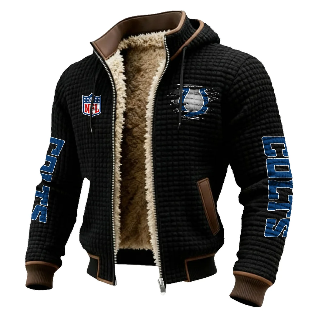 Game Day Stampede Fleece-Lined Hooded Jacket, Storm-Ready Fleece-Lined Coat HVN1446IC - Black - Image 2