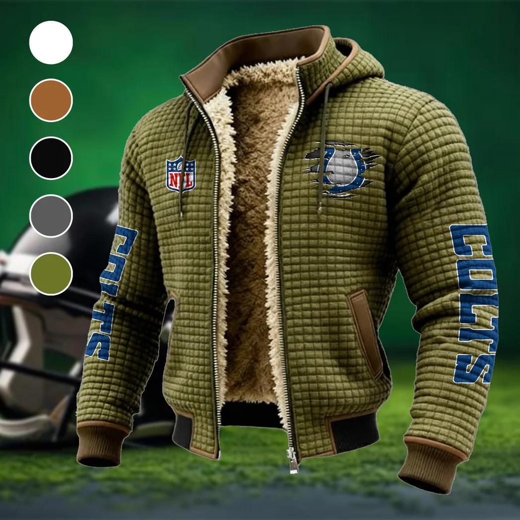 Game Day Stampede Fleece-Lined Hooded Jacket, Storm-Ready Fleece-Lined Coat HVN1446IC - Green