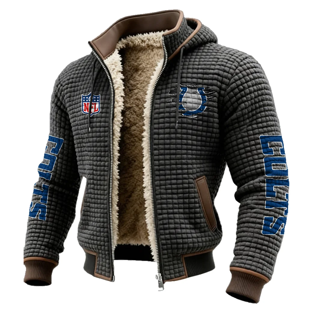 Game Day Stampede Fleece-Lined Hooded Jacket, Storm-Ready Fleece-Lined Coat HVN1446IC - Grey - Image 2
