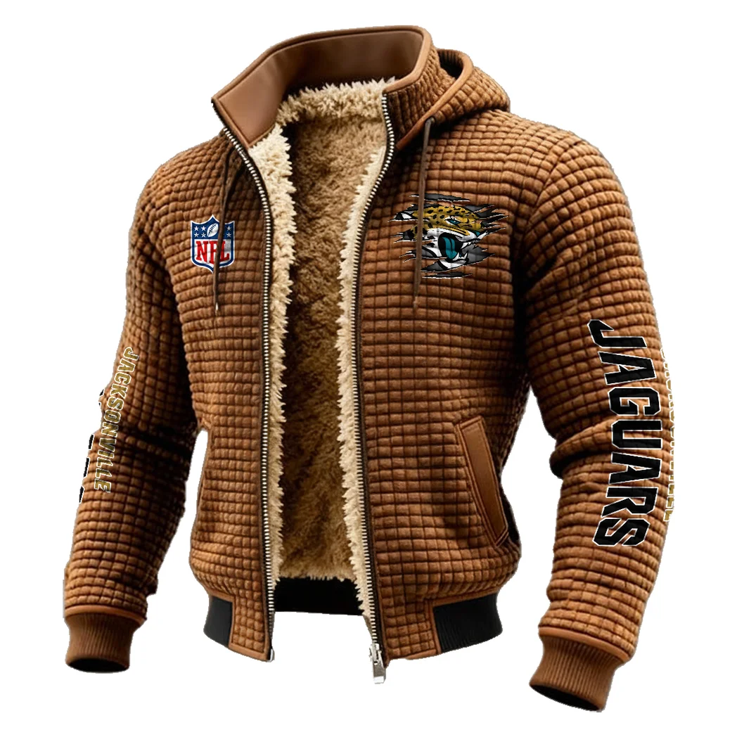 Fan Feline Squad Fleece-Lined Hooded Jacket, Arctic Protection Hooded Zip HVN1446JJ - brown - Image 2