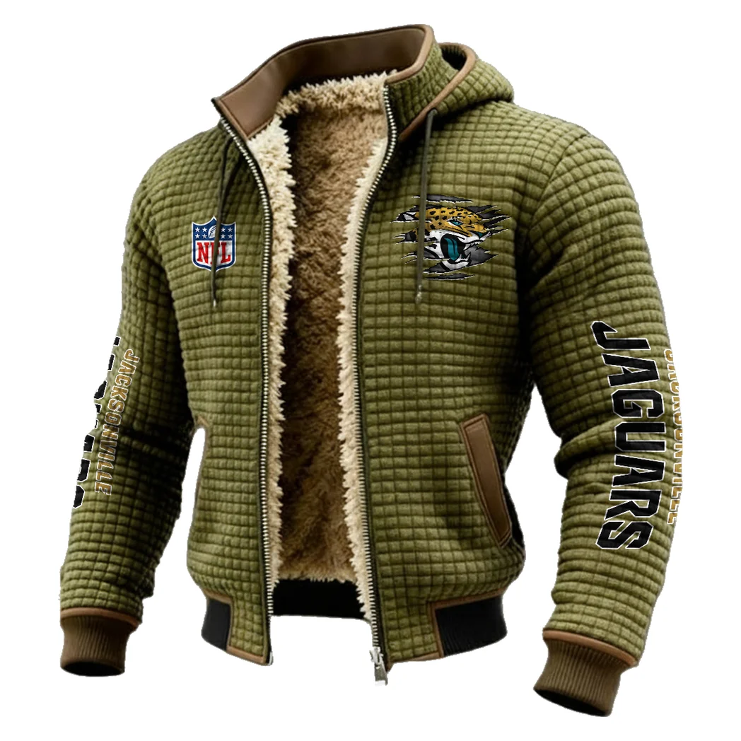 Fan Feline Squad Fleece-Lined Hooded Jacket, Arctic Protection Hooded Zip HVN1446JJ - Green - Image 2