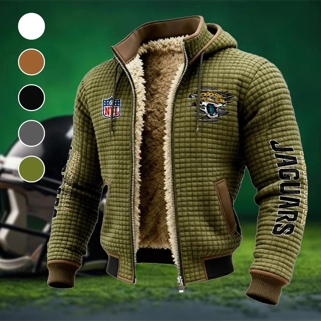 Fan Feline Squad Fleece-Lined Hooded Jacket, Arctic Protection Hooded Zip HVN1446JJ - Green