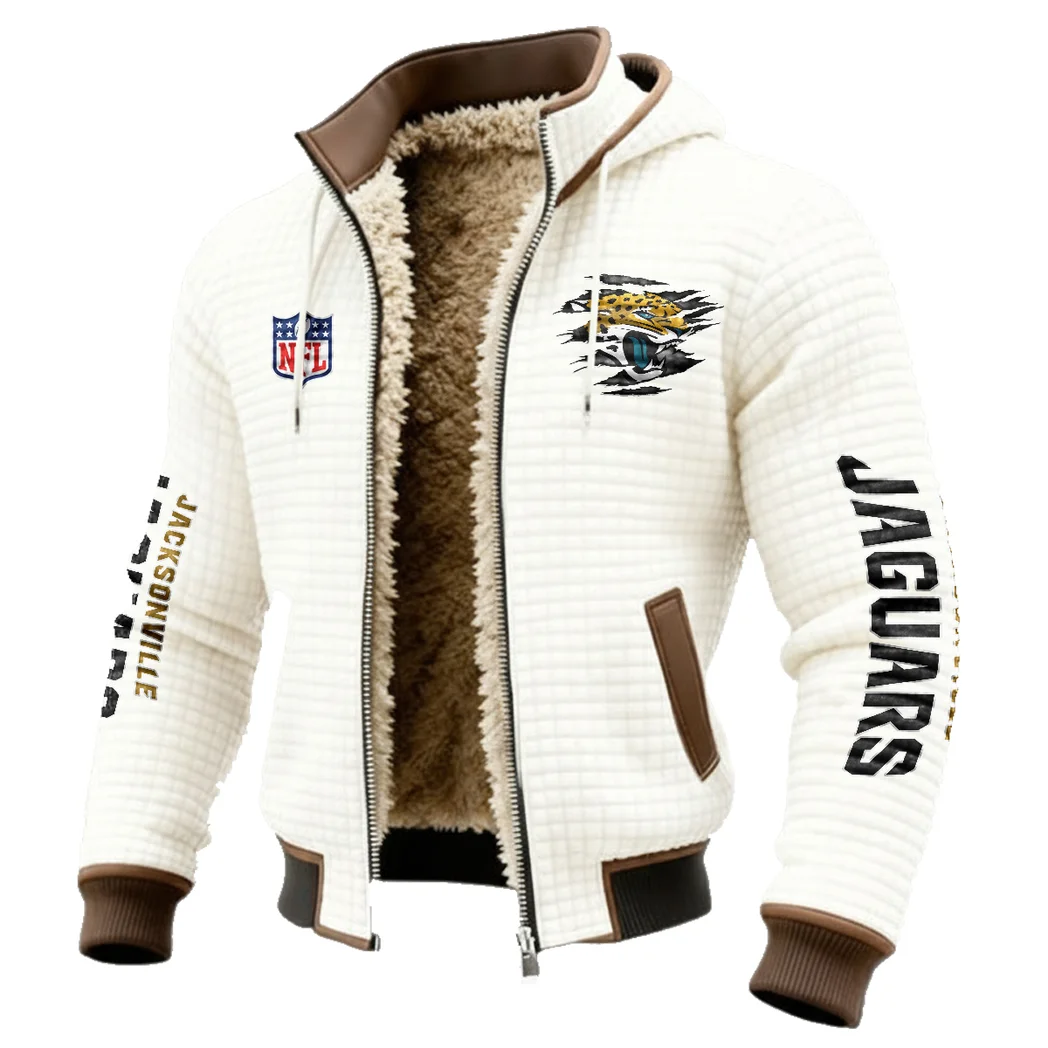 Fan Feline Squad Fleece-Lined Hooded Jacket, Arctic Protection Hooded Zip HVN1446JJ - White - Image 2