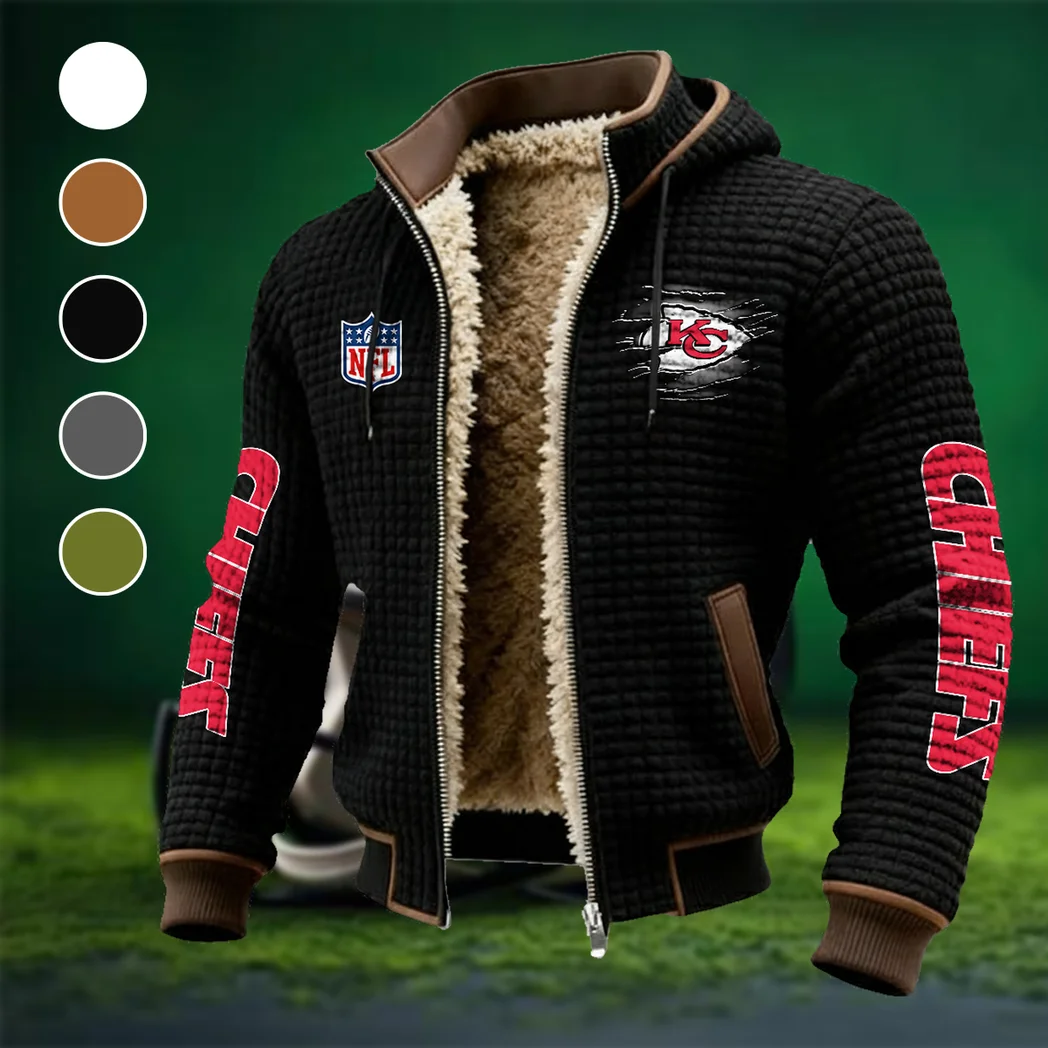Victory Horns Fleece-Lined Hooded Jacket, Elemental Guard Sport Jacket HVN1446KC - Black