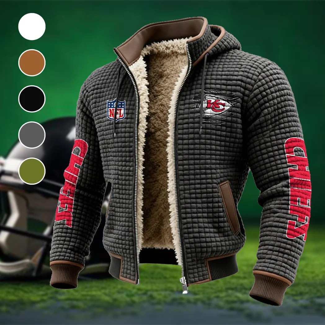 Victory Horns Fleece-Lined Hooded Jacket, Elemental Guard Sport Jacket HVN1446KC - Grey