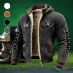 Black Pride Fleece-Lined Hooded Jacket, Deep Winter Insulated Hoody HVN1446LV - Grey