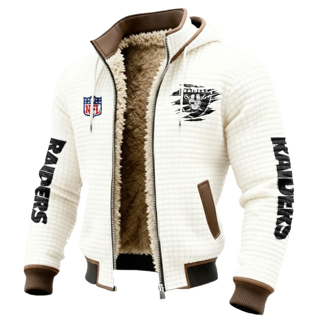 Black Pride Fleece-Lined Hooded Jacket, Deep Winter Insulated Hoody HVN1446LV - White - Image 2
