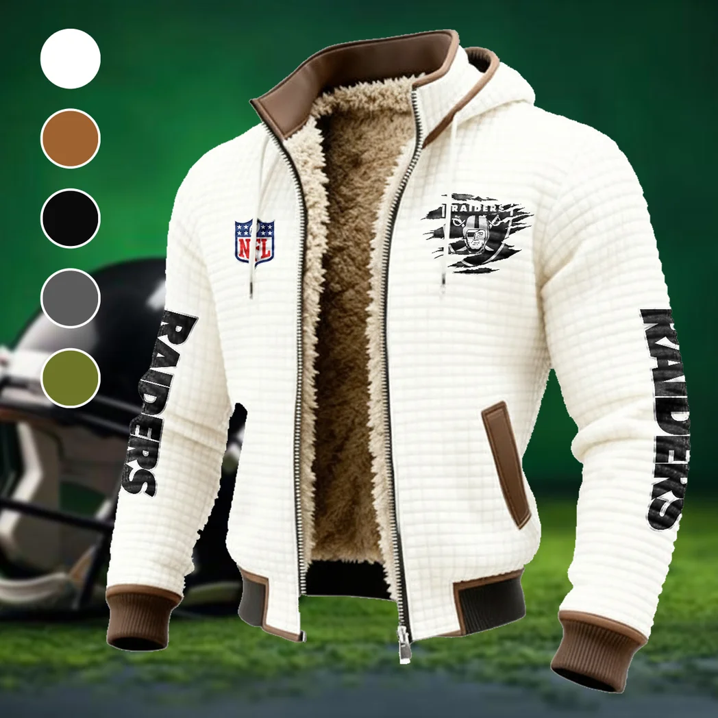 Black Pride Fleece-Lined Hooded Jacket, Deep Winter Insulated Hoody HVN1446LV - White