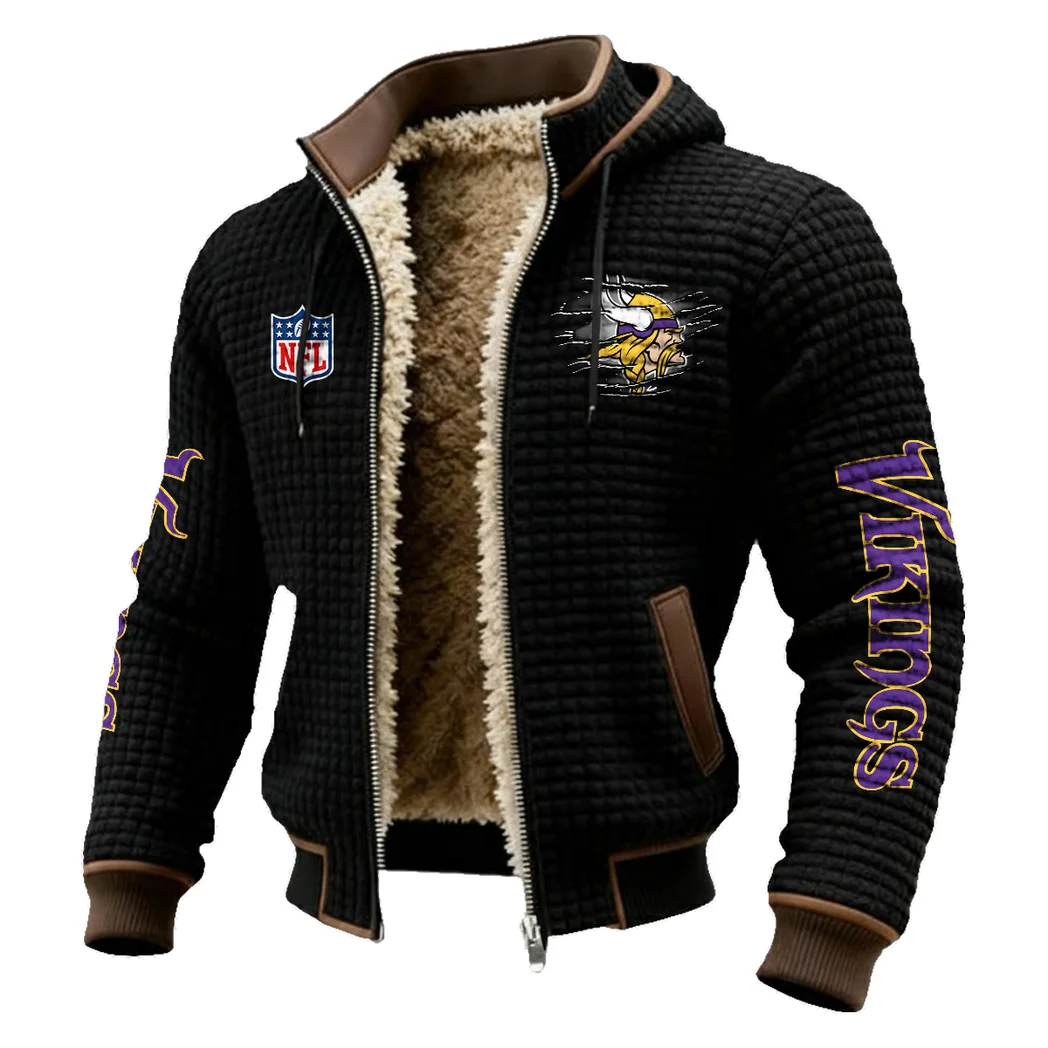 Match Day Raiders Fleece-Lined Hooded Jacket, Rugged Terrain Fleece Hoody HVN1446MV - Black - Image 2