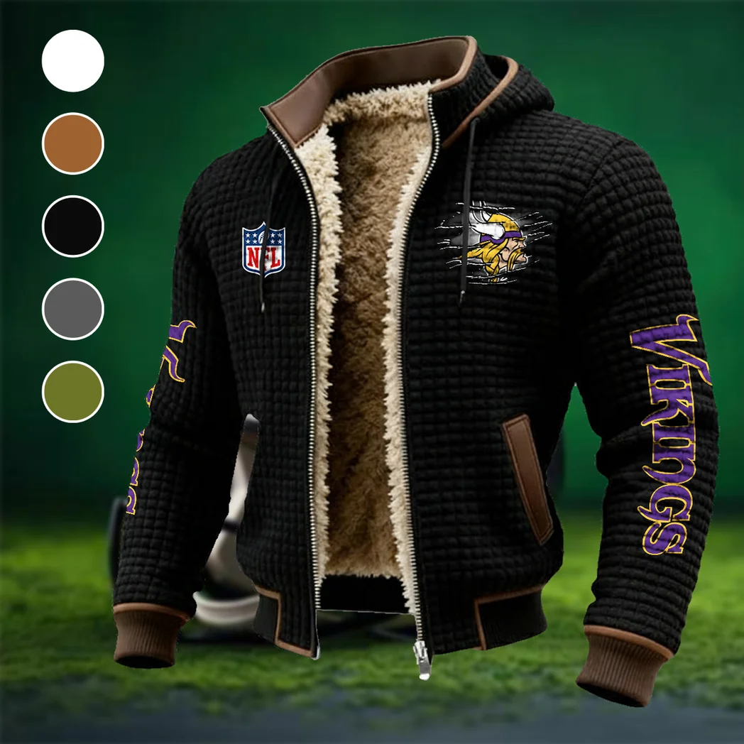 Match Day Raiders Fleece-Lined Hooded Jacket, Rugged Terrain Fleece Hoody HVN1446MV - Black