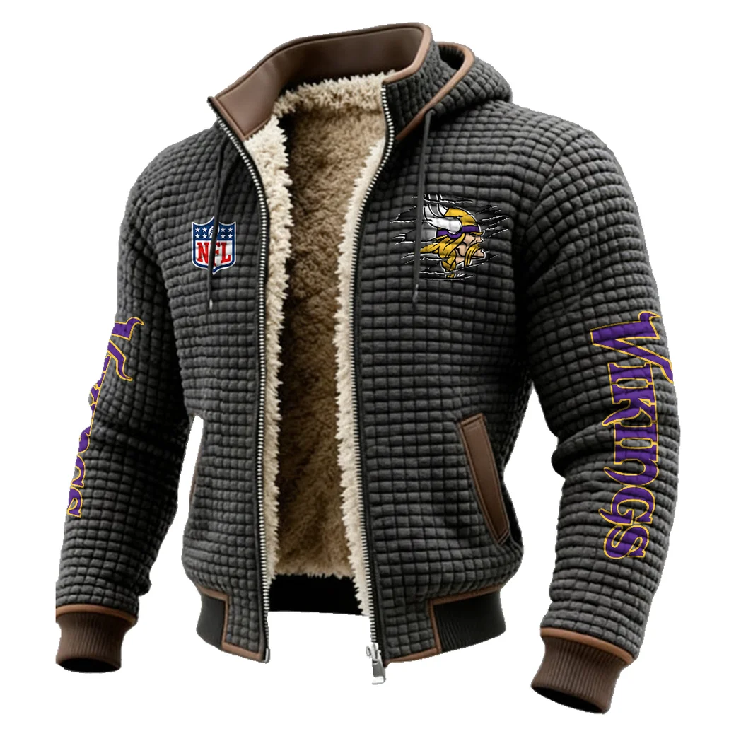 Match Day Raiders Fleece-Lined Hooded Jacket, Rugged Terrain Fleece Hoody HVN1446MV - Grey - Image 2