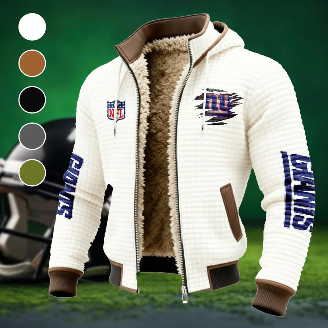 Empire Fans Fleece-Lined Hooded Jacket, Ultra-Soft Plush Lined Jacket HVN1446NG - White