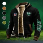 Football Jet Crew Fleece-Lined Hooded Jacket, Thermal Core Fleece Jacket HVN1446NJ - Black