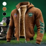 Football Jet Crew Fleece-Lined Hooded Jacket, Thermal Core Fleece Jacket HVN1446NJ - brown