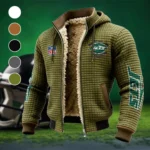 Football Jet Crew Fleece-Lined Hooded Jacket, Thermal Core Fleece Jacket HVN1446NJ - Green