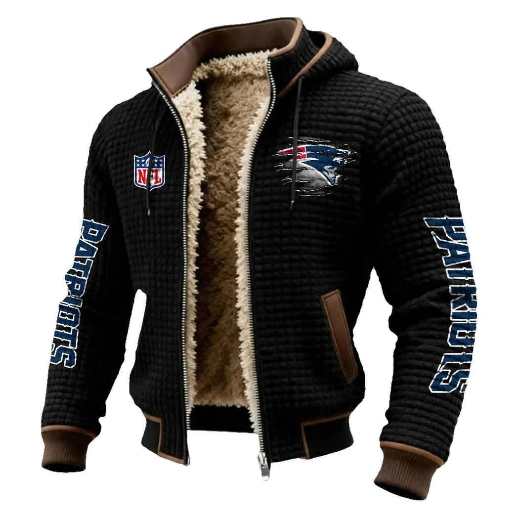 Hub Squad Fleece-Lined Hooded Jacket, Heavyweight Cozy Sport Shell HVN1446NP - Black - Image 2