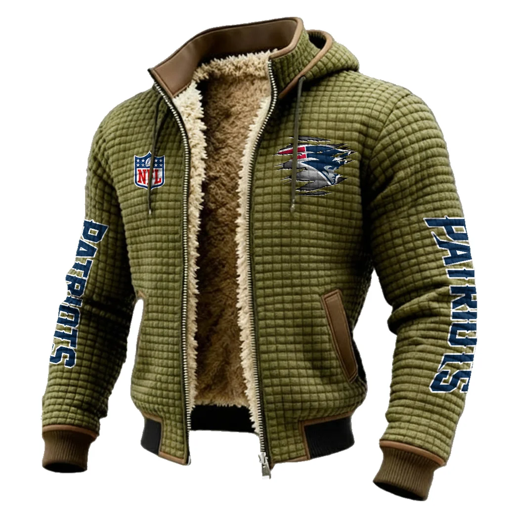 Hub Squad Fleece-Lined Hooded Jacket, Heavyweight Cozy Sport Shell HVN1446NP - Green - Image 2