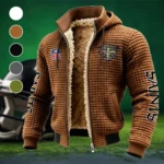 Fan Squad Fleece-Lined Hooded Jacket, Brushed Interior Winter Jacket HVN1446NS - brown