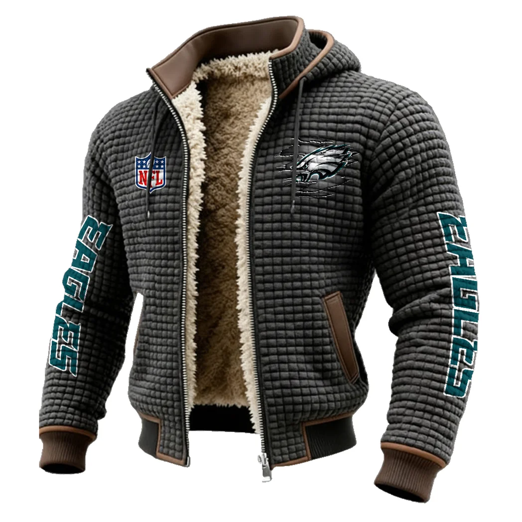 Midnight Talons Fleece-Lined Hooded Jacket, Luxe Cloud-Fleece Hooded Shell HVN1446PE - Grey - Image 2