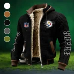 Steel Crew Fleece-Lined Hooded Jacket, High-Density Comfort Fleece HVN1446PS - Black