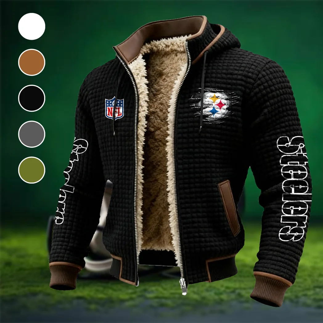 Steel Crew Fleece-Lined Hooded Jacket, High-Density Comfort Fleece HVN1446PS - Black