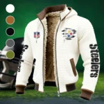Steel Crew Fleece-Lined Hooded Jacket, High-Density Comfort Fleece HVN1446PS - White