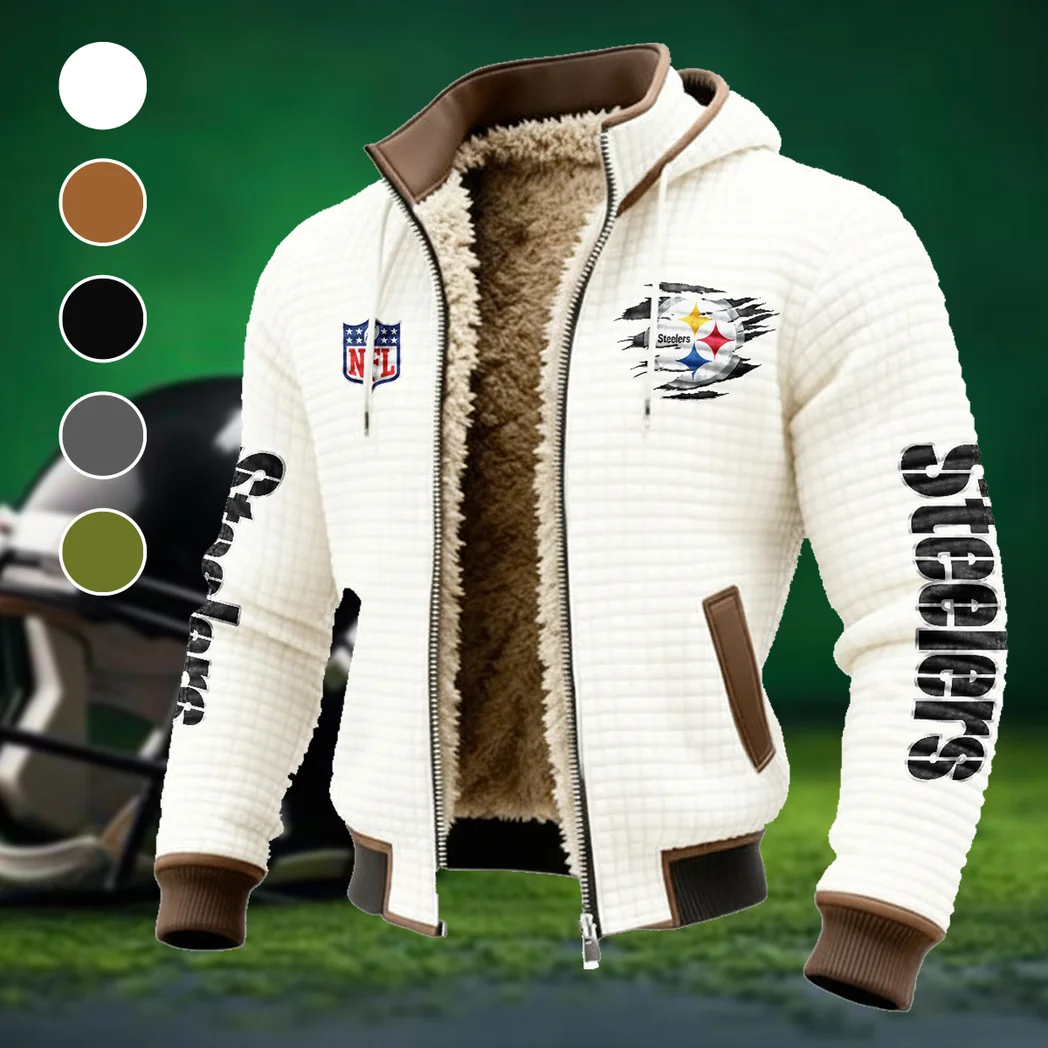Steel Crew Fleece-Lined Hooded Jacket, High-Density Comfort Fleece HVN1446PS - White