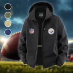 Steel Crew Fleece Windbreaker Jacket, Premium Bonded Fleece HVN1446PS - Black