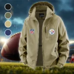 Steel Crew Fleece Windbreaker Jacket, Premium Bonded Fleece HVN1446PS - Khaki