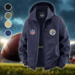 Steel Crew Fleece Windbreaker Jacket, Premium Bonded Fleece HVN1446PS - Navy