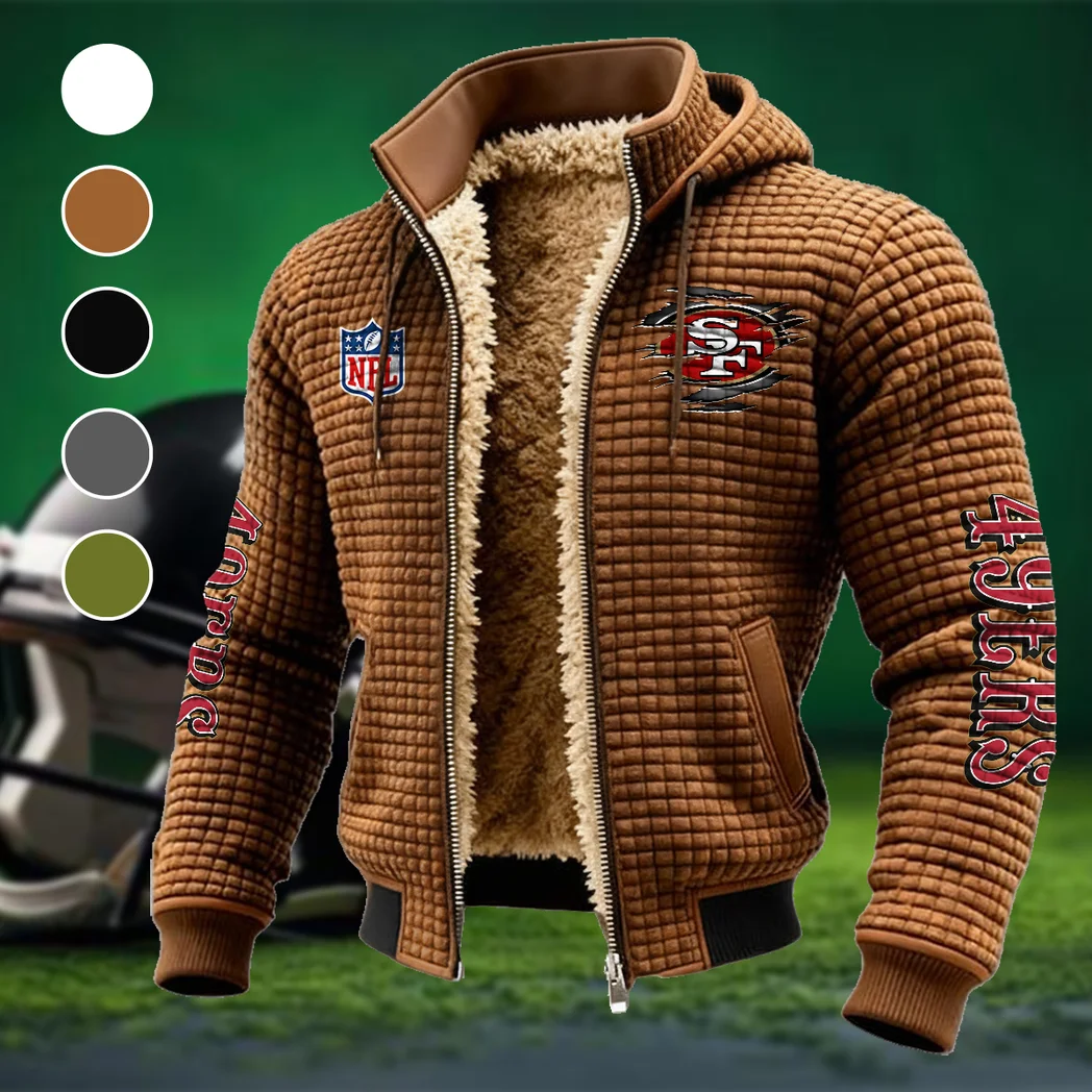 Red Gold Army Fleece-Lined Hooded Jacket, Premium Bonded Fleece Jacket HVN1446SF - brown