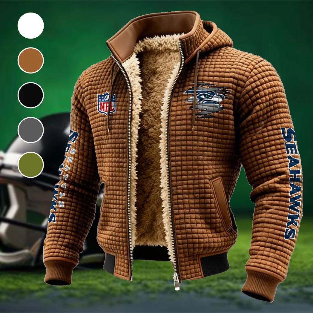 Puget Squad Fleece-Lined Hooded Jacket, Breathable Warmth Sport Jacket HVN1446SS - brown