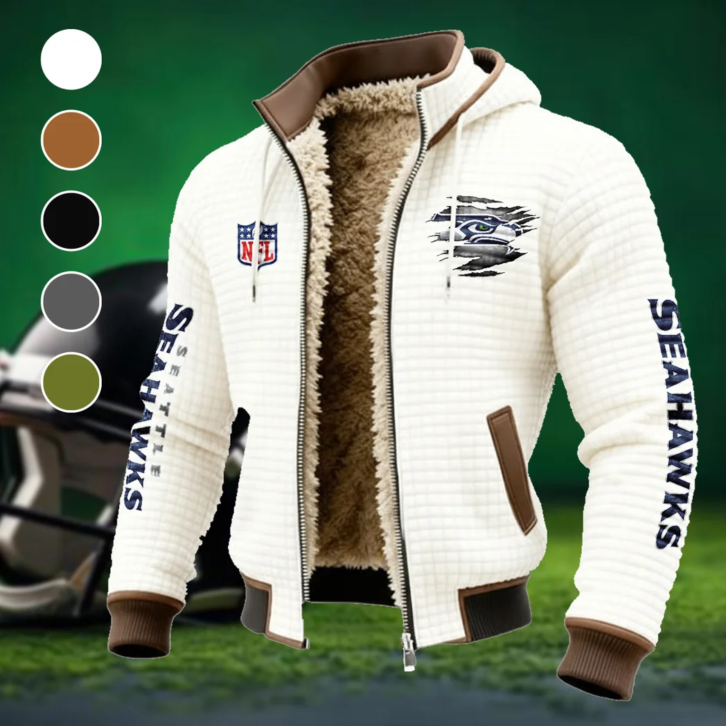Puget Squad Fleece-Lined Hooded Jacket, Breathable Warmth Sport Jacket HVN1446SS - White