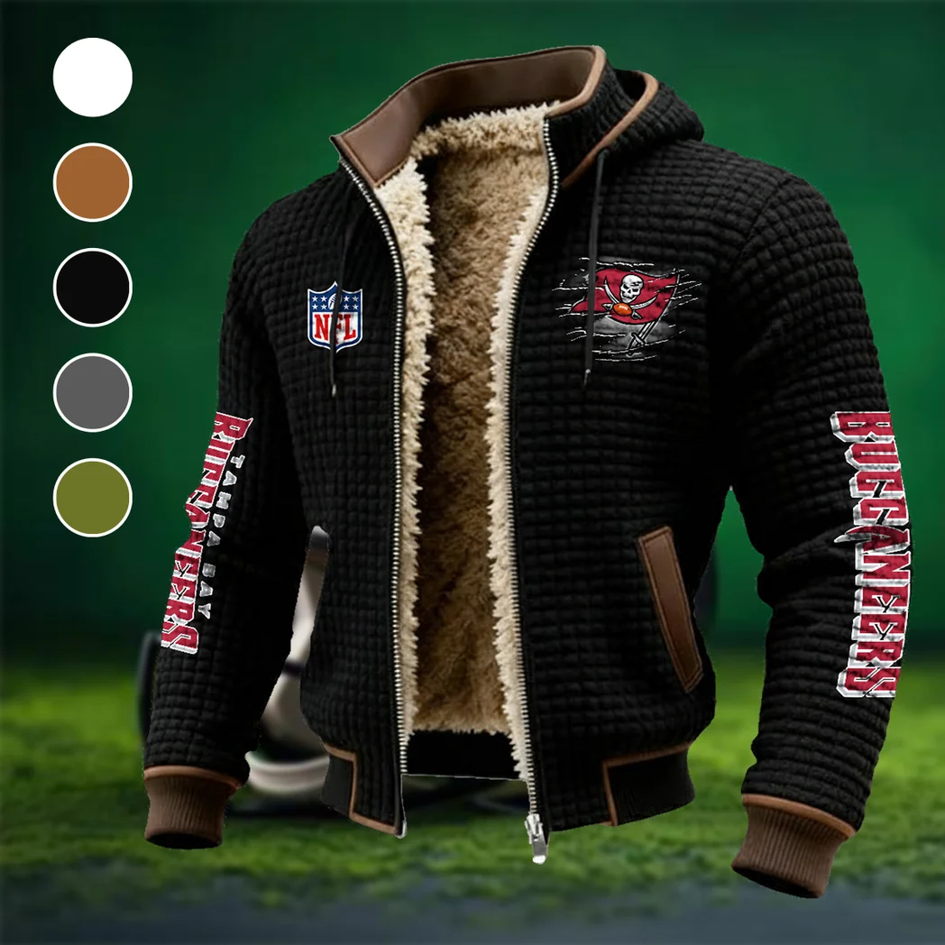Victory Wings Fleece-Lined Hooded Jacket, Soft-Touch Thermal Outerwear HVN1446TB - Black