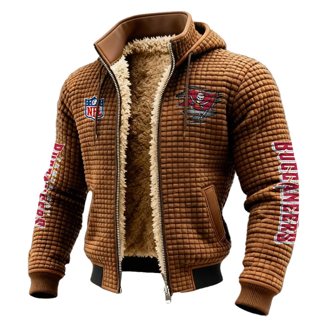 Victory Wings Fleece-Lined Hooded Jacket, Soft-Touch Thermal Outerwear HVN1446TB - brown - Image 2