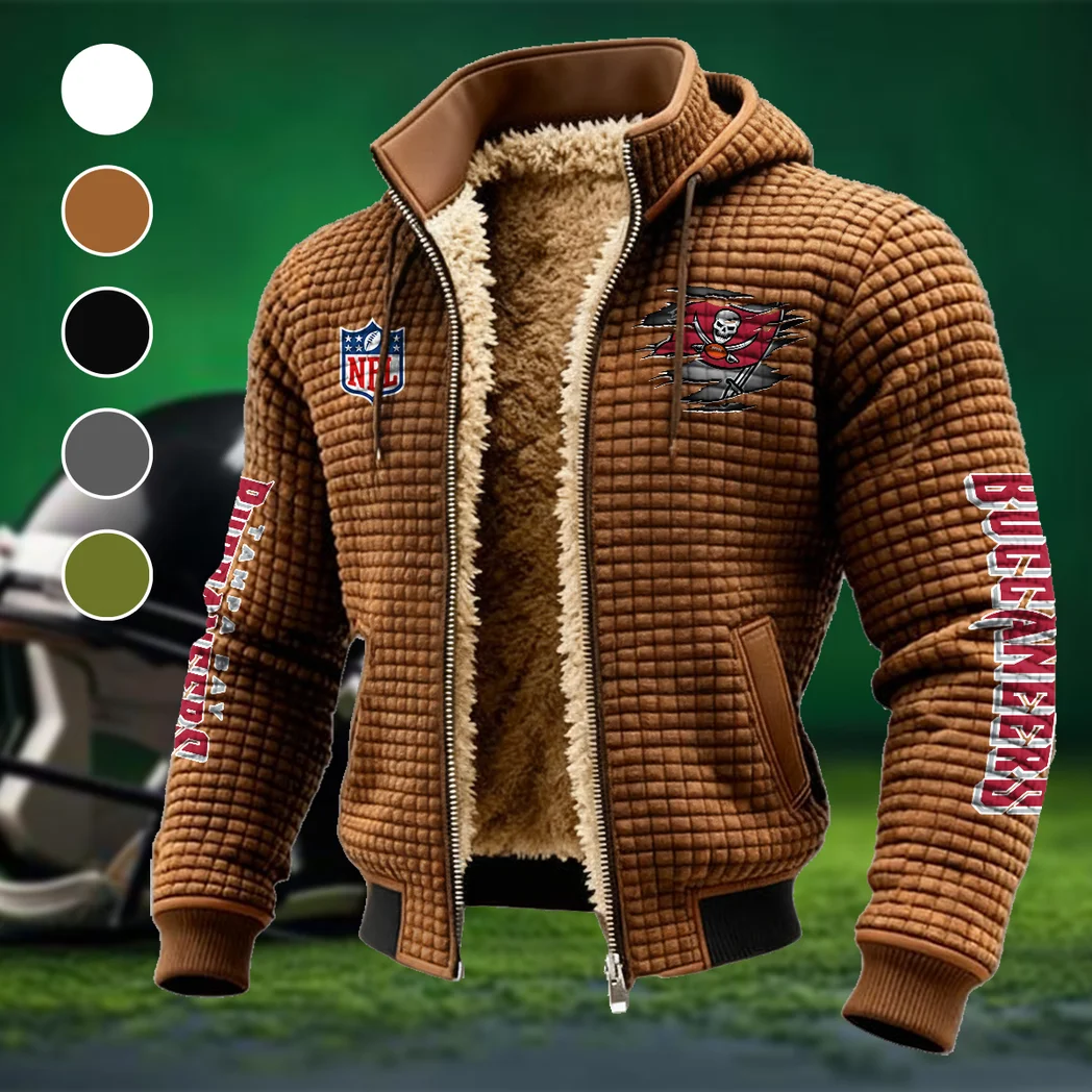 Victory Wings Fleece-Lined Hooded Jacket, Soft-Touch Thermal Outerwear HVN1446TB - brown