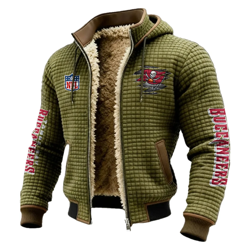 Victory Wings Fleece-Lined Hooded Jacket, Soft-Touch Thermal Outerwear HVN1446TB - Green - Image 2