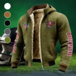 Victory Wings Fleece-Lined Hooded Jacket, Soft-Touch Thermal Outerwear HVN1446TB - Green