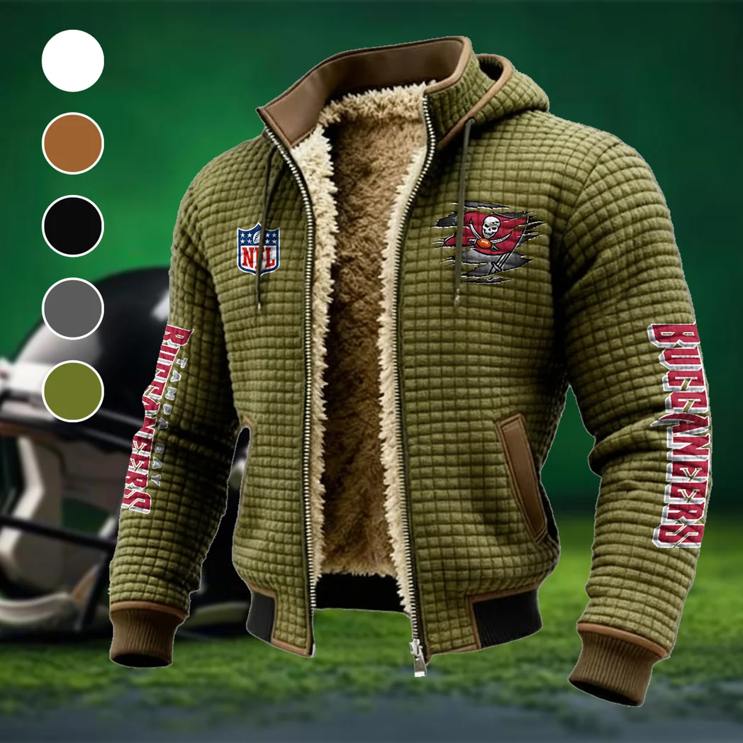 Victory Wings Fleece-Lined Hooded Jacket, Soft-Touch Thermal Outerwear HVN1446TB - Green