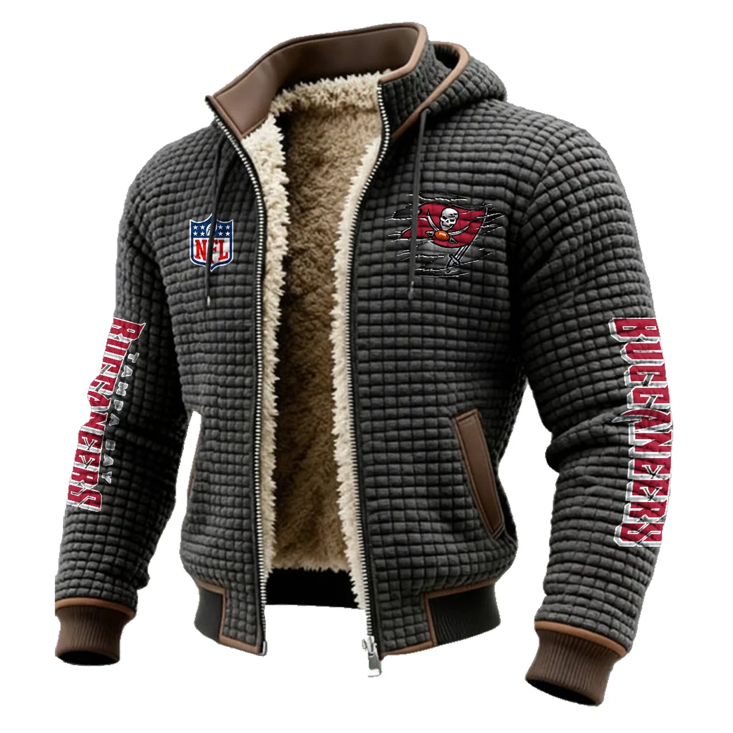 Victory Wings Fleece-Lined Hooded Jacket, Soft-Touch Thermal Outerwear HVN1446TB - Grey - Image 2