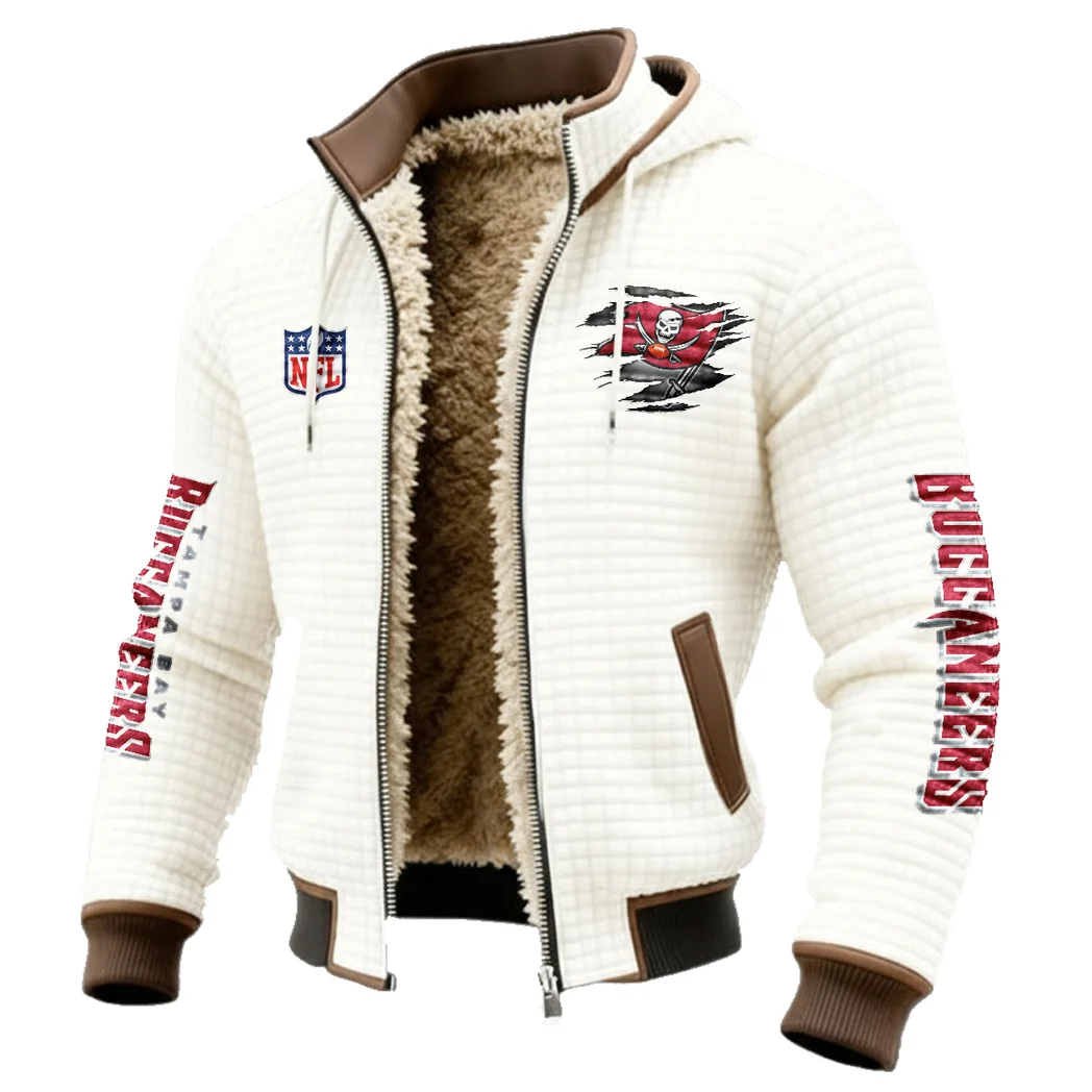 Victory Wings Fleece-Lined Hooded Jacket, Soft-Touch Thermal Outerwear HVN1446TB - White - Image 2
