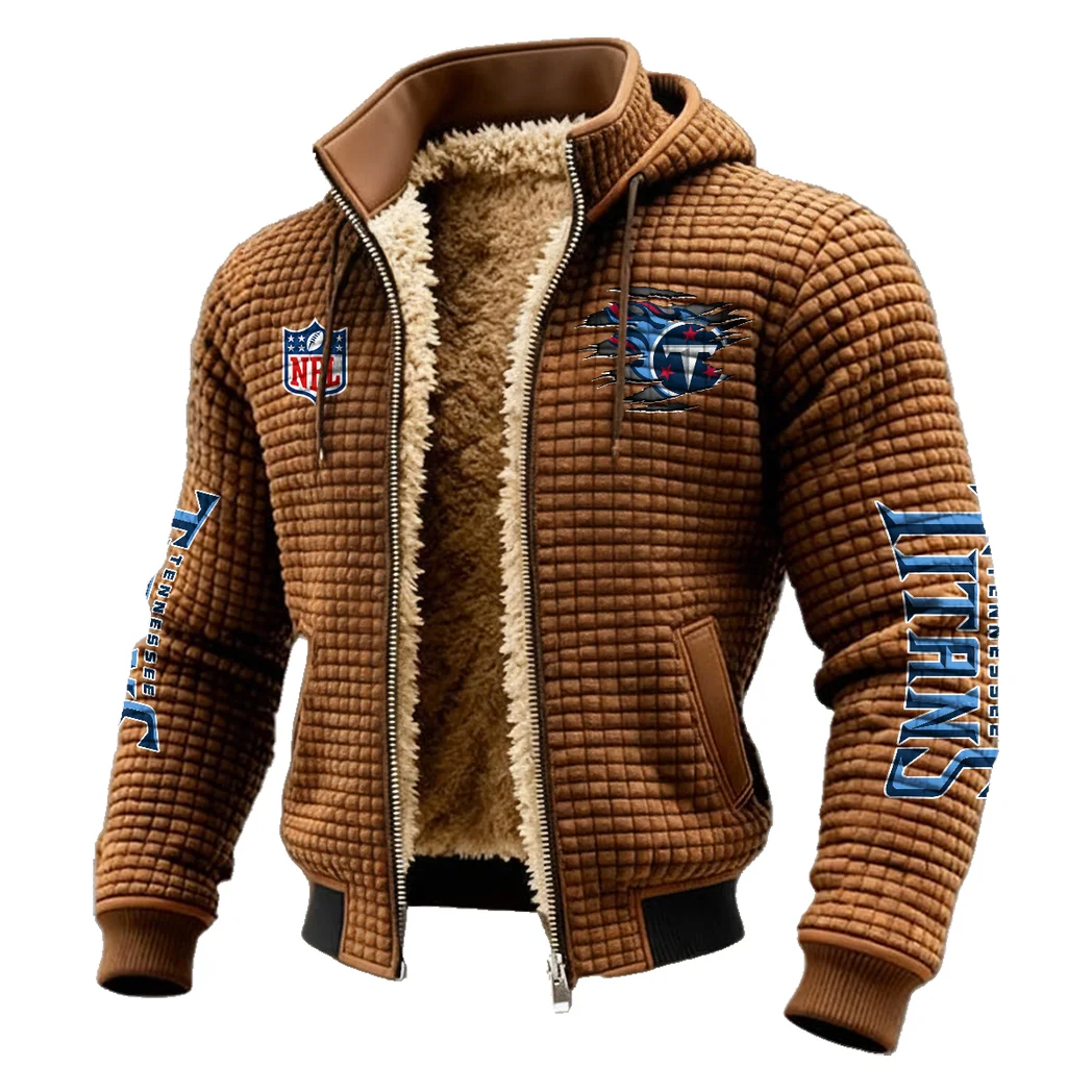 Football Titan Crew Fleece-Lined Hooded Jacket, Warmth-Lock Fleece-Lined Zip HVN1446TT - brown - Image 2