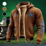 Football Titan Crew Fleece-Lined Hooded Jacket, Warmth-Lock Fleece-Lined Zip HVN1446TT - brown