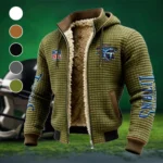 Football Titan Crew Fleece-Lined Hooded Jacket, Warmth-Lock Fleece-Lined Zip HVN1446TT - Green