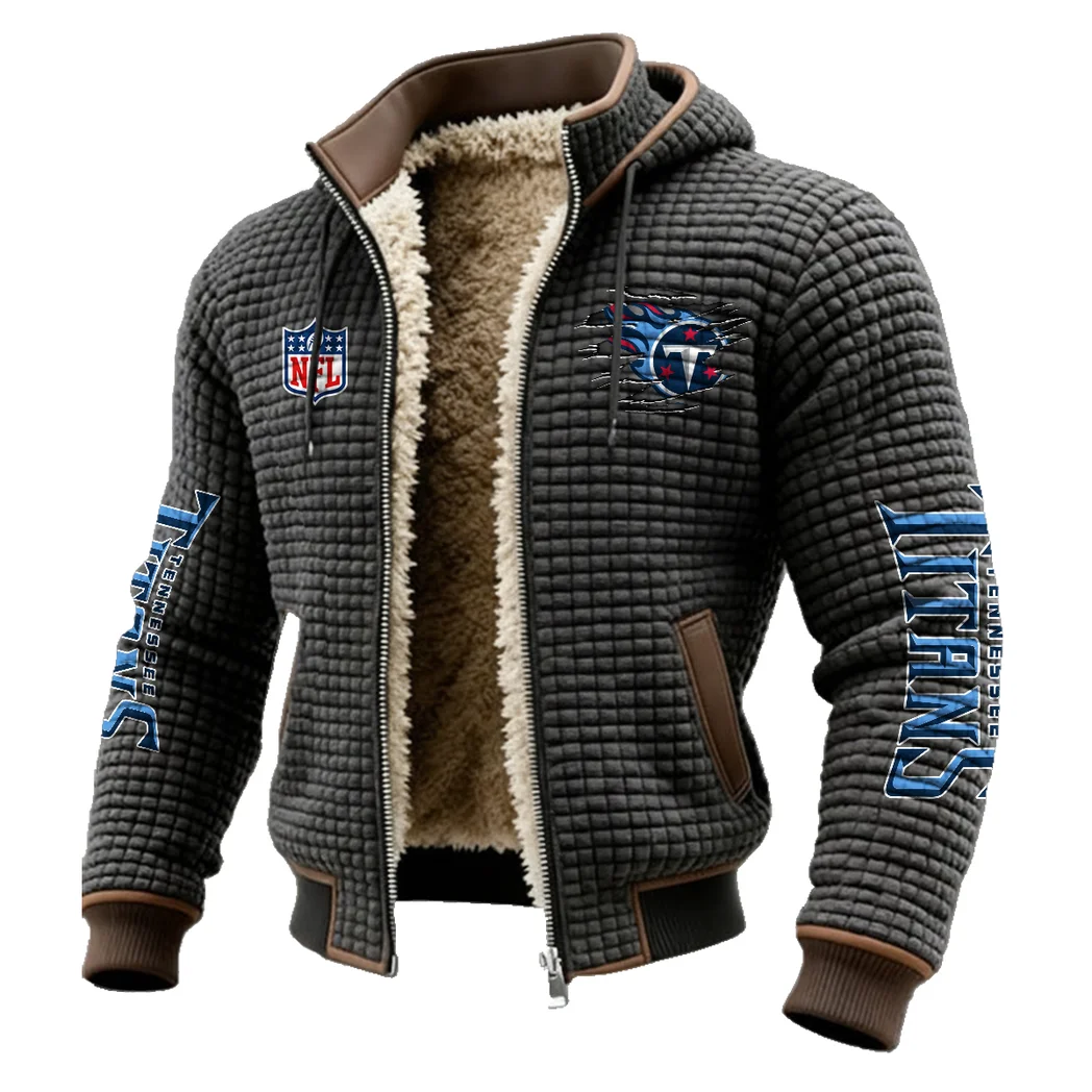 Football Titan Crew Fleece-Lined Hooded Jacket, Warmth-Lock Fleece-Lined Zip HVN1446TT - Grey - Image 2