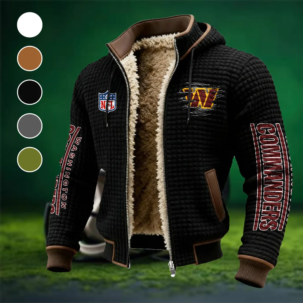 Army Fans Fleece-Lined Hooded Jacket, Modern Athletic Hybrid Parka HVN1446WC - Black