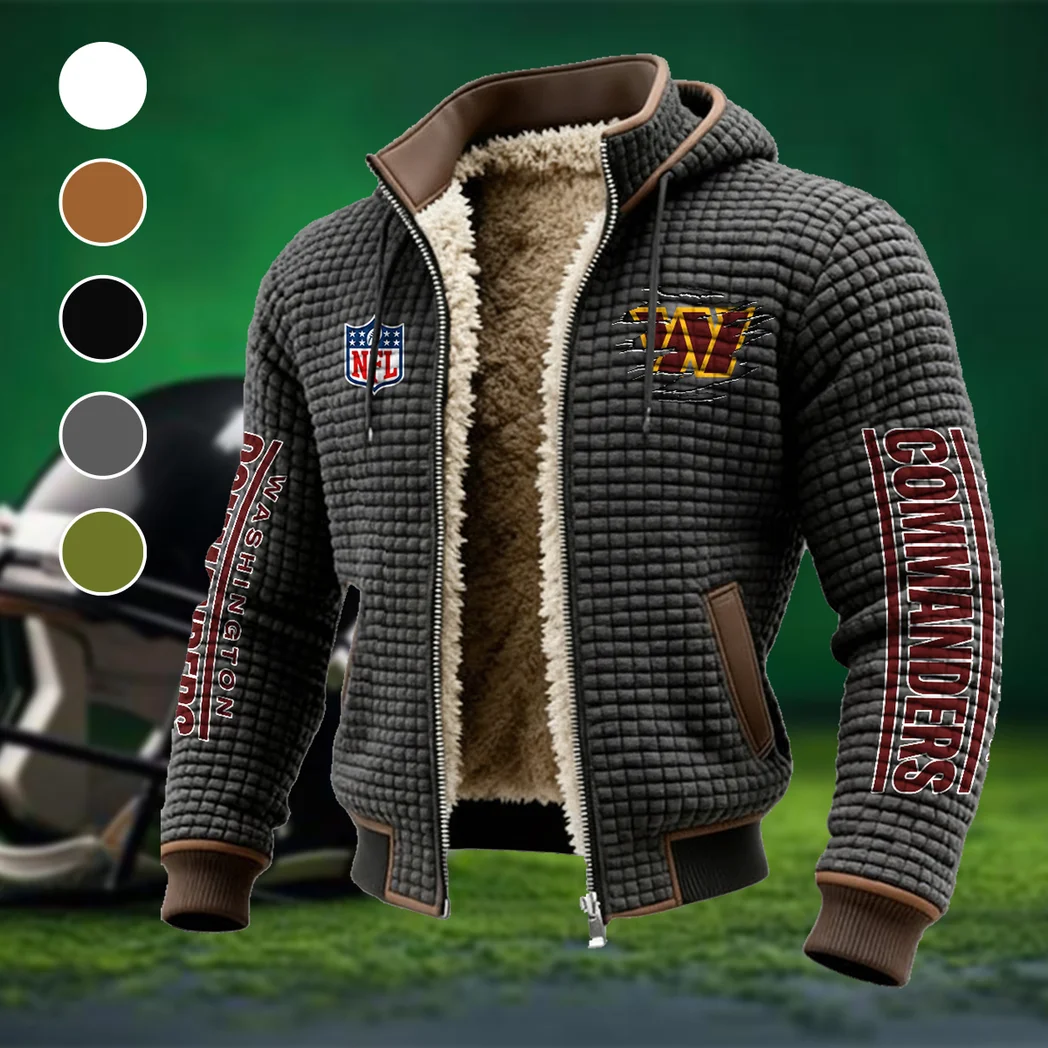 Army Fans Fleece-Lined Hooded Jacket, Modern Athletic Hybrid Parka HVN1446WC - Grey